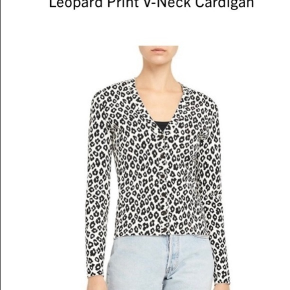 THEORY Leopard Print Cardigan